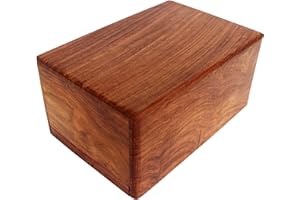 Indian Glance Wooden Urn Box - Urn for Human Ashes Funeral Cremation Urn (X-Large 9.5″ x 6.5″ x 5″ Urn Holds: 200 cu. in.)