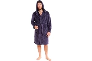 Toro Rocco Mens Hooded Robe Super Soft Long Flannel Fleece Bathrobe Dressing Gown For Men Bath Robes
