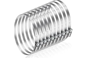 JatilEr Abrazaderas de manguera de 110 – 130 mm, 8 unidades, abrazadera de manguera ajustable de acero inoxidable 304, juego de bridas de manguera, abrazaderas de tubo para coche, industria, conexión