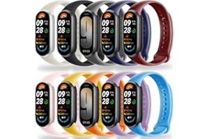 BABEJIA 2-10 Pezzi Cinturini Compatibili con Xiaomi Smart Band 10/9/8, Cinturino Morbidi e Sportivi, Braccialetti con Connettore in Metallo, Traspiranti, Regolabili, a Sgancio Rapido