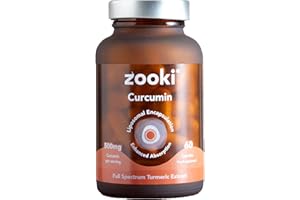 Zooki High Strength Liposomal Curcumin Capsules, 500mg - Advanced Support for Digestion, Immunity, Joints and Bones (60 Capsules, 1 Month Supply)