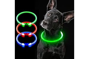 iTayga RGB Collier Chien Lumineux, Collier LED pour Chien Rechargeable USB, Peut être coupé à n'importe Quelle Taille, Collier pour Chiens de sécurité pour Petits, Moyens et Grands Chiens