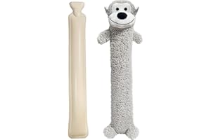 Bseical Borsa Acqua Calda Peluche, 2 Litri Borsa Acqua Calda Lunga, 80 x 15cm Borsa Dell'Acqua Gomma Premium, Boule Acqua Calda Per Collo E Spalle, Schiena, Gambe E Vita (Scimmia)