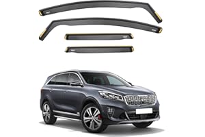ISPEED Wind Deflectors for KIA SORENTO MK3 2014-2020 5 Door SUV 4pc Set - Keep Your Car Ventilated In Rain - Reduce Wind Turbulence - Tinted In-Channel Type