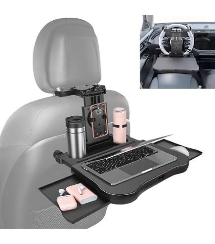 Tablette Volante Pour Voiture - Plateau Extensible Antidérapant - Pour Ordinateur, Repas, Téléphone - En ABS Léger