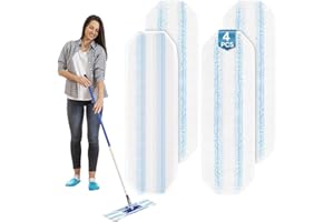 Vasmeiy 4 Piezas Recambio mopa Repuesto para Vileda H2Pro & 0-CedarH2pro, Almohadillas de Fregona Lavables y Reutilizables, Almohadilla de Microfibra para Todo el Suelo, eliminación rápida de Manchas