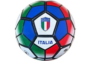 Mikado Sport Pallone Calcio Nazionale Italiana. Palla Calcio Tricolore. Modello Azzurri. Taglia per Adulti e Bambini (Misura 5 - Grande). (Bianco Tricolore)