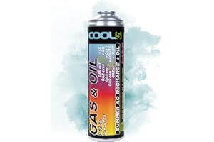 COOL5 recharge gaz de remplacement r134a, réfrigérant de remplacement r134a pour climatisation automobile - 1 boîte 2en1, 290 g + APC 500ml