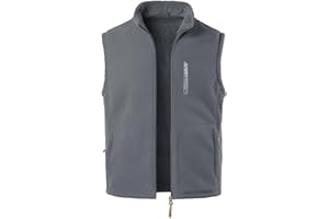 MeiLayM Uomo Smanicato Caldo Autunno e Inverno Giacche Gilet e Gilet in Pile Uomo Gilet In Pile Con Cerniera Intera con Gilet da Fotografia All'aperto Stand-up Collare Giacca Morbida Senza Maniche