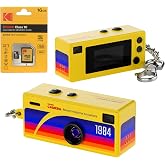 AUSEK Sarı Retro Tasarım Mini Dijital Kamera - Taşınabilir Thumb Anahtar Kamera + 16GB Kart Nostaljik G&ouml;r&uuml;n&uuml;m Fotoğraf ve Vid