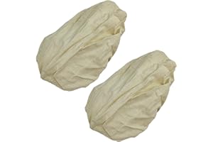 SONSMER Lot de 2 doublures ovales en tissu pour panier à pain en rotin, tissu résistant aux banniets, panier de fermentation pour fournitures de cuisson (28 x 15 x 8 cm)