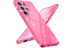 Paitech für Samsung Galaxy S25 Ultra Hülle Glitzer, Weiche TPU Silikon Handyhülle Samsung S25 Ultra Dünne Flexible Stoßfeste Kratzfest Schutzhülle Case für Frauen und Mädchen, Rosa