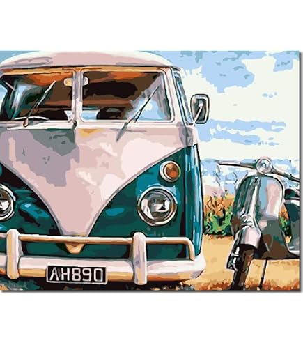 Kit De Pintura Por Números Para Adultos - Lienzo 30x40cm Con Pinceles Y Pinturas Acrílicas - DIY Decoración Del Hogar