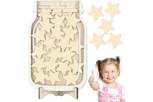 Keruhsci Belohnungsglas Schule Reward Jar, Belohnungsglas Magnetisch Belohnungsglas für Kinder, Belohnungstafel Kinder Belohnungssystem Grundschule Als Bonus für Jungen Mädchen Schüler (Holzfarbe)