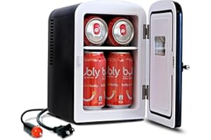 Koolatron 4L Mini Fridge Cooler and Warmer Portable Refrigerator Compact Personal Fridge Black