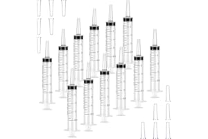 DYMHQ 12Pcs Piston à Aiguille en Plastique Graduée, 20ml Grande Seringue à Colostrum Scellées Individuellement, Seringue Distributrice de Liquide Stérile, Seringue de Mesure avec Casquette pour Laboratoires