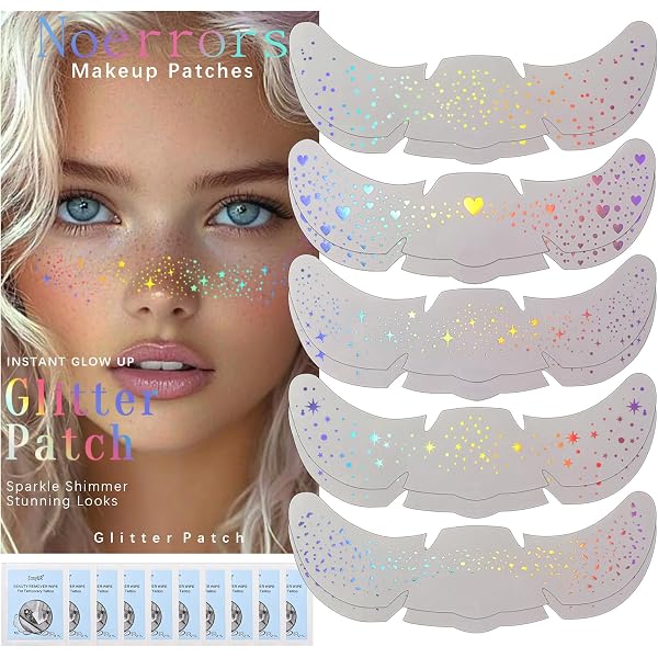 18 Stück Glitzer-Sommersprossen-Tattoos – Wasserdichte Gesichtsaufkleber In Schmetterling, Stern & Herz, Für Festival, Halloween, Weihnachten