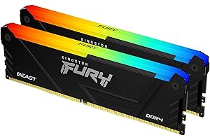 Kingston FURY Beast RGB 16GB 3200MT/s DDR4 CL16 DIMM (Kit of 2) Computer Memory KF432C16BB2AK2/16