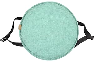 PING BU Kissen für Esszimmerstühle, rundes Sitzkissen mit rutschfester Schnalle, für Zuhause, Küche, Stuhl, Sitzmatte, Hocker, für drinnen (33 x 33 x 3 cm, grün)