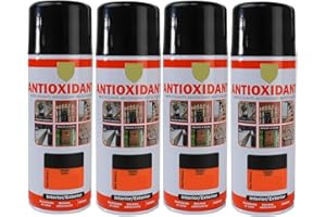 MORE FREE-Pintura Spray Antioxidante Negra 400 Ml para las Superficies de Metal, Hierro y Aluminio,Pack de 4 Unidad