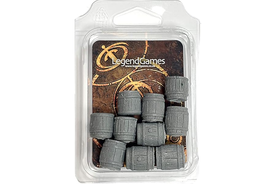 LegendGames 28mm scale Resin Barrel Set - Sealed Short Barrels Set 3 - contains 10 barrels.