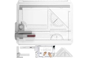 eSynic Planche à Dessin A4,Drawing Board Metric,Planche à Dessin Métrique,Table à Dessin Multifonctionnel,avec Mouvement Parallèle et Angle de Mesure Réglable,pour Étudiants, Ingénieurs, Architectes