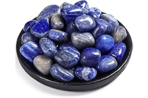 SigMntun Lapislazuli Trommelsteine 2.0 cm, 170 g – polierte Edelsteine, natürliche Kristalle & Heilsteine, Halbedelsteine, bunte Glückssteine für Chakra, Deko & Mineralien Set