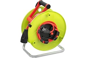 Brennenstuhl Enrouleur de câble Standard avec rallonge supplémentaire (30m de câble H05VV-F 3G1,5, utilisation temporaire en extérieur, fabriqué en France) 1180731 28,5 m + 1,5 m Vert