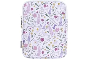 Dadanism 6-7 Pollici Custodia Protettiva Sacchetto per Nuovo 7" Kindle Paperwhite e Kindle Colorsoft Signature Edition, 6" K-indle 11ª Gen, 6" Kobo Clara BW, K-indle Oasis E-Reader, Fiore Viola