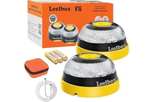 XIQINGI [2 Unidades] Baliza V16 Homologada DGT con Geolocalizador | Datos Gratis hasta 2038 | Fijación Magnética y de Ventosa | Obligatoria 2026 | Geolocalización 3.0