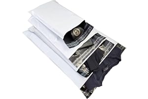 IMBALLAGGI 2000-100 Buste per Spedizioni A5 A4 A4+ A3 Polietilene Impermeabile, Pacchi Antistrappo Anti Umidità Ideali per Buste Spedizione Vinted e Corriere, Sacchetti con Patta Adesiva Bianco Opaco