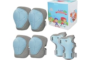 LANOVAGEAR Set Rodilleras Coderas y Muñequeras Set de Protección Infantil para Patinaje Ciclismo Monopatín Bicicleta Skate