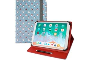 Emartbuy Universal 9.1 Inch - 10.5 Inch Penguin Multi Angle Folio Wallet Case Cover With Card Slots and Stylus Pen Compatible With Selected Devices Listed Below