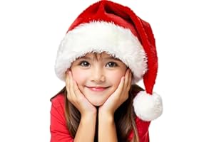 Haomaomao Santa Hat for Kids/Baby/Adults Unisex Warm Comfort Red Velvet Holiday Xmas Hat for New Year Festive Party Decoration