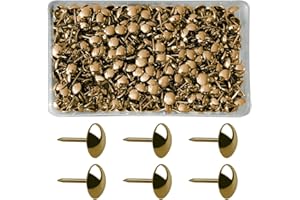 BOHORAY 480 Pcs Upholstery Tacks, Upholstery Nails Furniture Decorative Tacks Nail Push Pins, Antique Bronze Decorative Thumb Tacks for DIY Furniture Decoration Tack Accessories Vintage Sofa (Green antique)