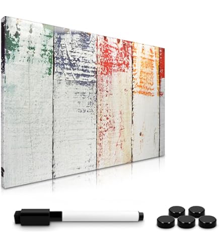 Magnetisch whiteboard/memobord met houten rand - 20 x 60 cm