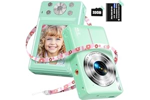 DPFIHRGO Macchina Fotografica Digitale con Scheda 32GB, 1080P Fotocamera Digitale 44MP Macchina Fotografica Compatta con Zoom Digitale 16X e 1 Batterie per Ragazzi, Ragazze e Adolescenti-Verde