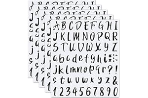 Olakin 5 Feuilles Auto-Adhésif Lettres etde Chiffres de Kit, étanche Autocollant de Numéros Boîte aux Lettres en Vinyle pour Boîte aux Lettres, Fenêtre, Porte, Maison, Adresse