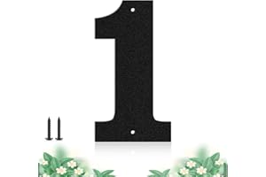 SHOWMTHEM Moderne Hausnummer aus Metall, 12,7 cm, langlebig, für den Außenbereich, Garten, Garage, Briefkasten, Dekoration, Buchstabe mit Nagelset, stabile Hausnummer für draußen, visuelles Schild (1)