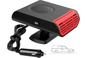 Showvigor 12V Car Heater Defroster, 150W Portable Windshield Heater with 360° Rotation for Fast Heating, Plug in Cigarette Lighter for Winter Driving