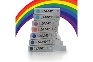 Lamy T10 Assortito Colore Confezione Penna Stilografica Cartucce D'inchiostro Ricariche Ricambio Ricambio Per Tutti I Lamy Arrotondava Penne (1 Confezione Di Ogni Colore - 7 Pacchetti - 35 Cartucce - Nero, Rosso, Lavabile Blu, Verde, Viola / Violet, Turchese & Blu Nero)