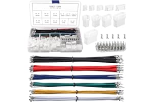 YIXISI 370 Sztuk 2/3/4/5/6-Pinowy Zestaw Złączy JST 2.54mm, Złącze Kabla Adaptera JST-XH, Złącze Męskie i Żeńskie-XH, z Podwójna Głowica Przewodem Kablowym Wstępnie Zaciśniętym 22 AWG