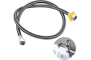DRELD 1 Stück Flex Schlauch Armatur, Edelstahl Anschlussschlauch G1/2" x G1/2", Panzerschlauch Wasserhahn, Dusche Umflechtung Flexschlauch für Wasserhahn Mischbatterie (100CM)