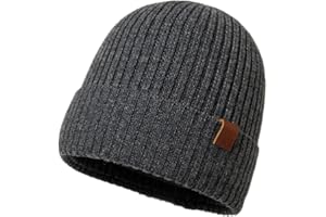 Fancet Merino Wool Beanie Hat Men Women Winter Hats with Warm Fleece Lined for Running Golf or Daily Wear