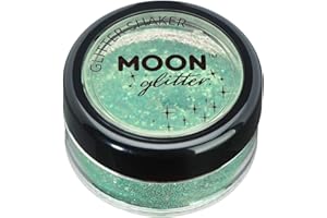 Opalizujący błyszczący shaker by Moon Glitter (brokat księżycowy) - 100% kosmetyczny brokat do twarzy, ciała, paznokci, włosów i ust - 5g - Zielony
