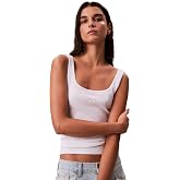 Calvin Klein MONOLOGO SCOOP NK RIB TANK TOP Tiş&ouml;rt Kadın