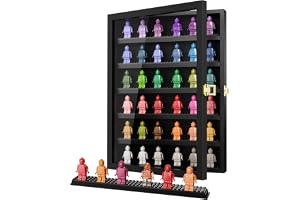 TJ.MOREE 6-plans minifigur-displayfodral – väggmonterad samlardisplay för minifigurer, rymmer upp till 40 minifigurer – klar akrylframsida med låsbar dörr för samlare