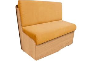 SYLC 2 Stücke Wohnmobil Esstischkissenbezüge Jacquard Ersatzbezüge Für Wohnwagen Bezug Für RV Esstischsitzbezüge Anhänger Überzügen Sofakissen (Golden,Set of 1)