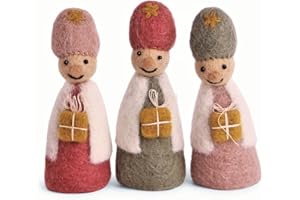 ‎GRY & SIF Én Gry & Sif Heilige DREI Könige, Krippenfiguren aus Filz, Hand-Made, fair-Trade, Kinderzimmerdeko, besondere Weihnachtskrippe, 10 cm groß