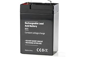 ABC PRODUCTS Replacement 6V 6 Volt 4 AMP 4AH Rechargeable Lead Acid Battery PS640 F1 Y4-6, NP4-6 for Torch, Radio Controlled Boat, Car, Toys, Alarm, Scooters, Quad Bikes, Motorbikes 4.75mm (4.8mm)x 0.8mm Terminals